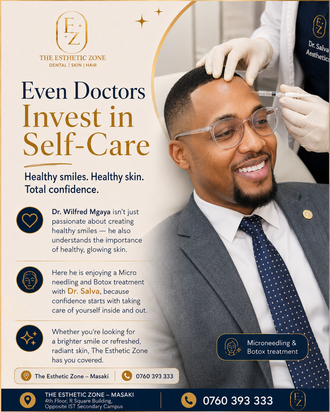 Even Doctors Invest in Self-Care: Dr. Wilfred Mgaya’s Microneedling & Botox Experience