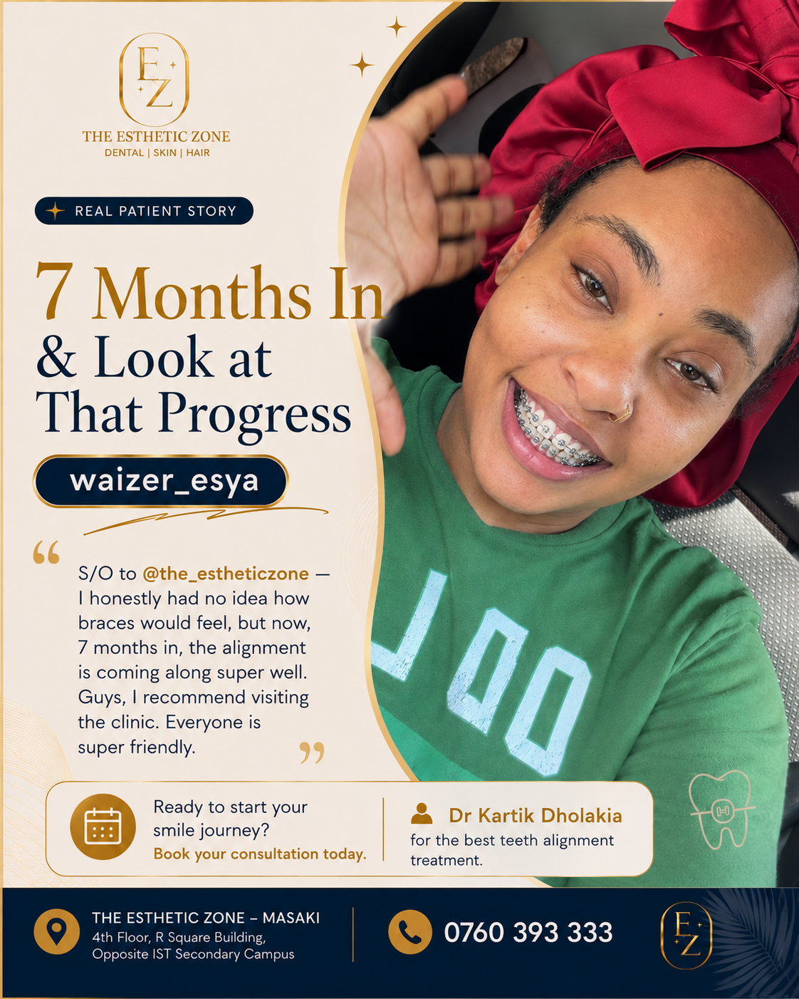 Waizer Esya’s Seven-Month Braces Progress at The Esthetic Zone